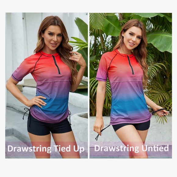 HALCURT Rash Guard Swim Top Medium Multi Color - Picture 12 of 15